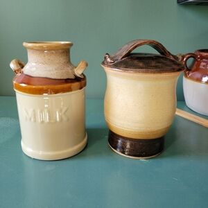 Vintage Clay Stoneware Milk Crock